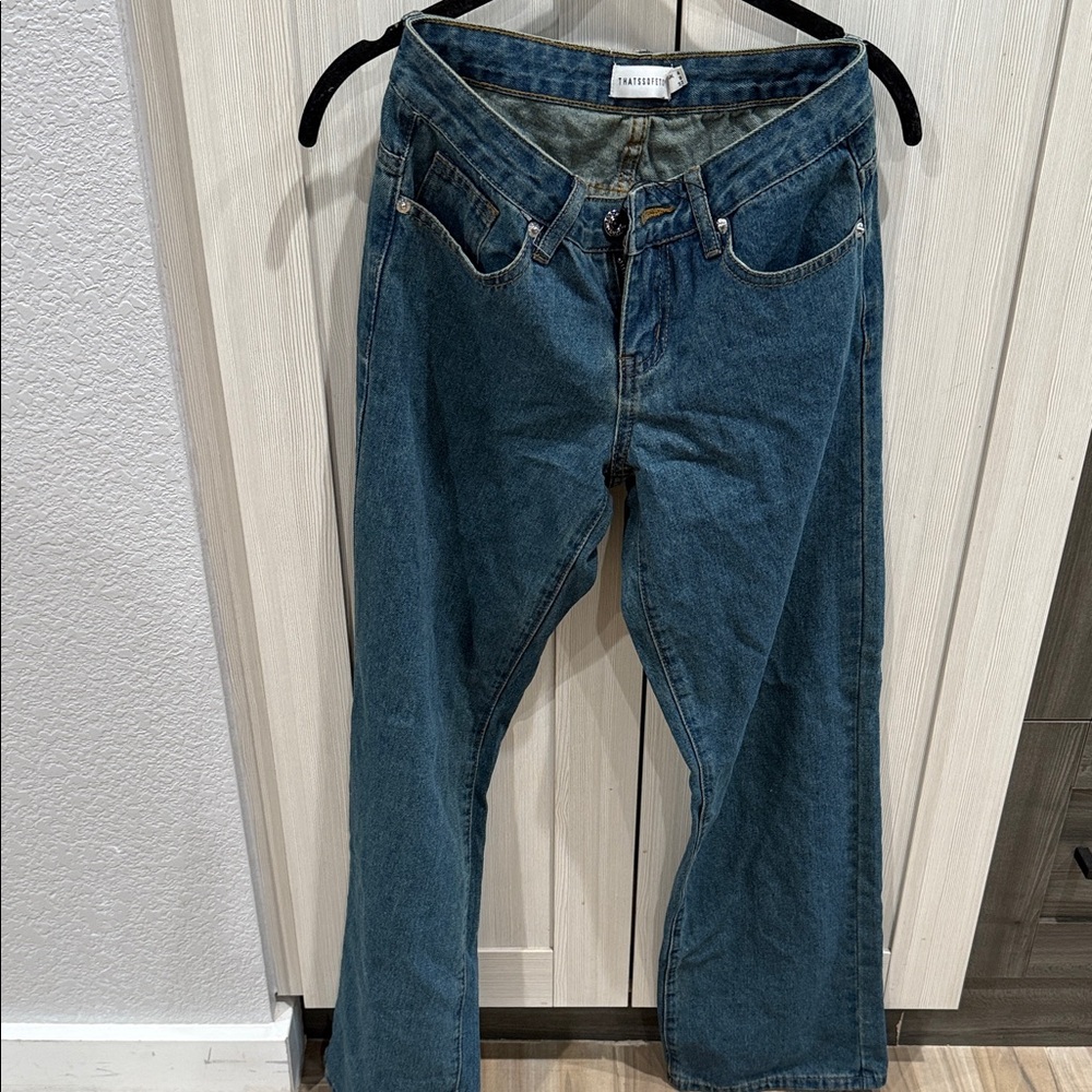 Trendy Blue Flare Jeans